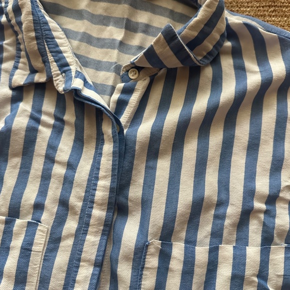 Zara Blue Striped Button down shirt - Picture 4 of 4
